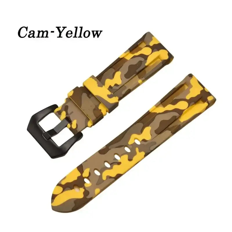 Samsung Galaxy Watch Camo Silicone Band in Yellow Camo / Black Buckle
