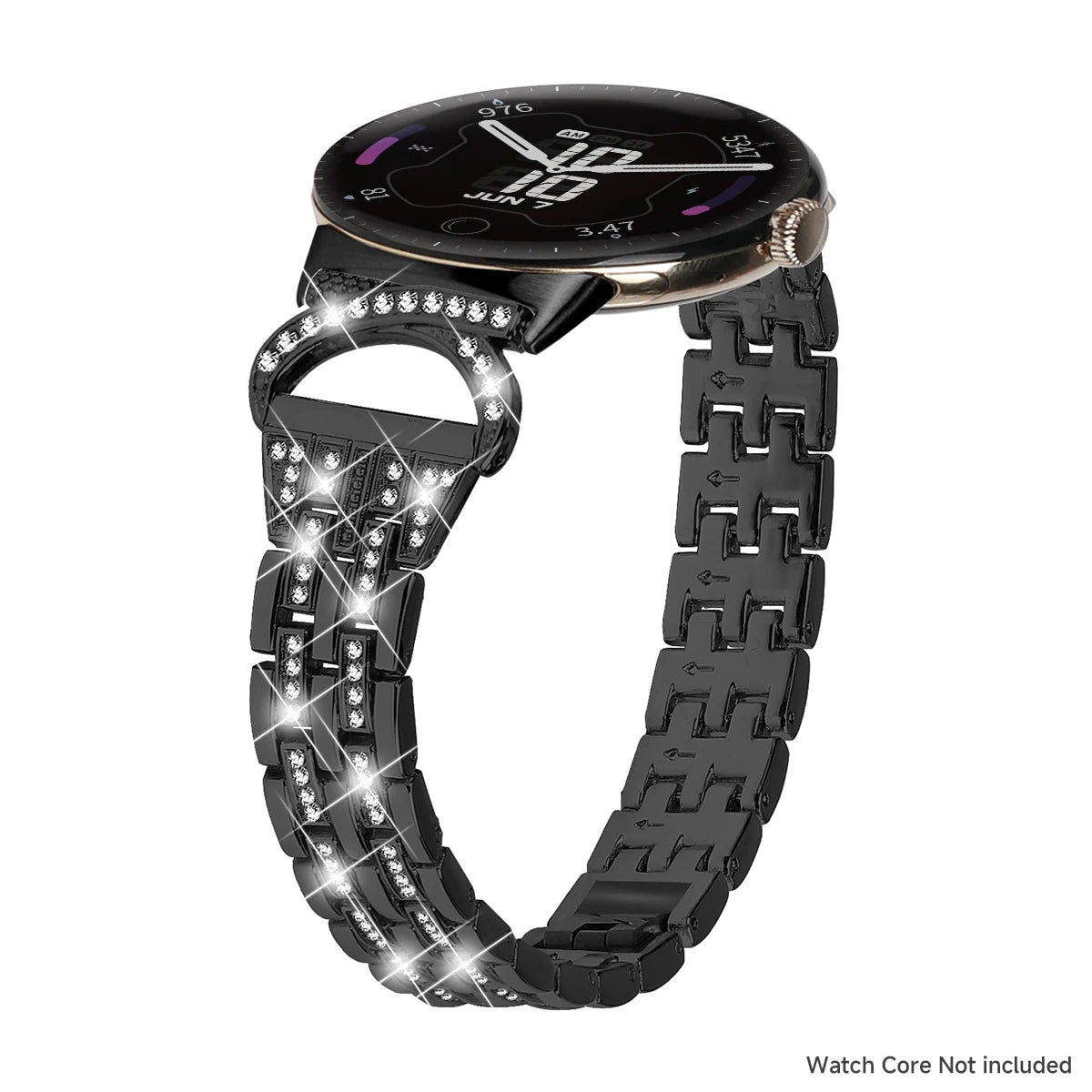 Black Google Pixel Watch 5, 4 and 3 41mm Rhinestone Bead Bracelet Band