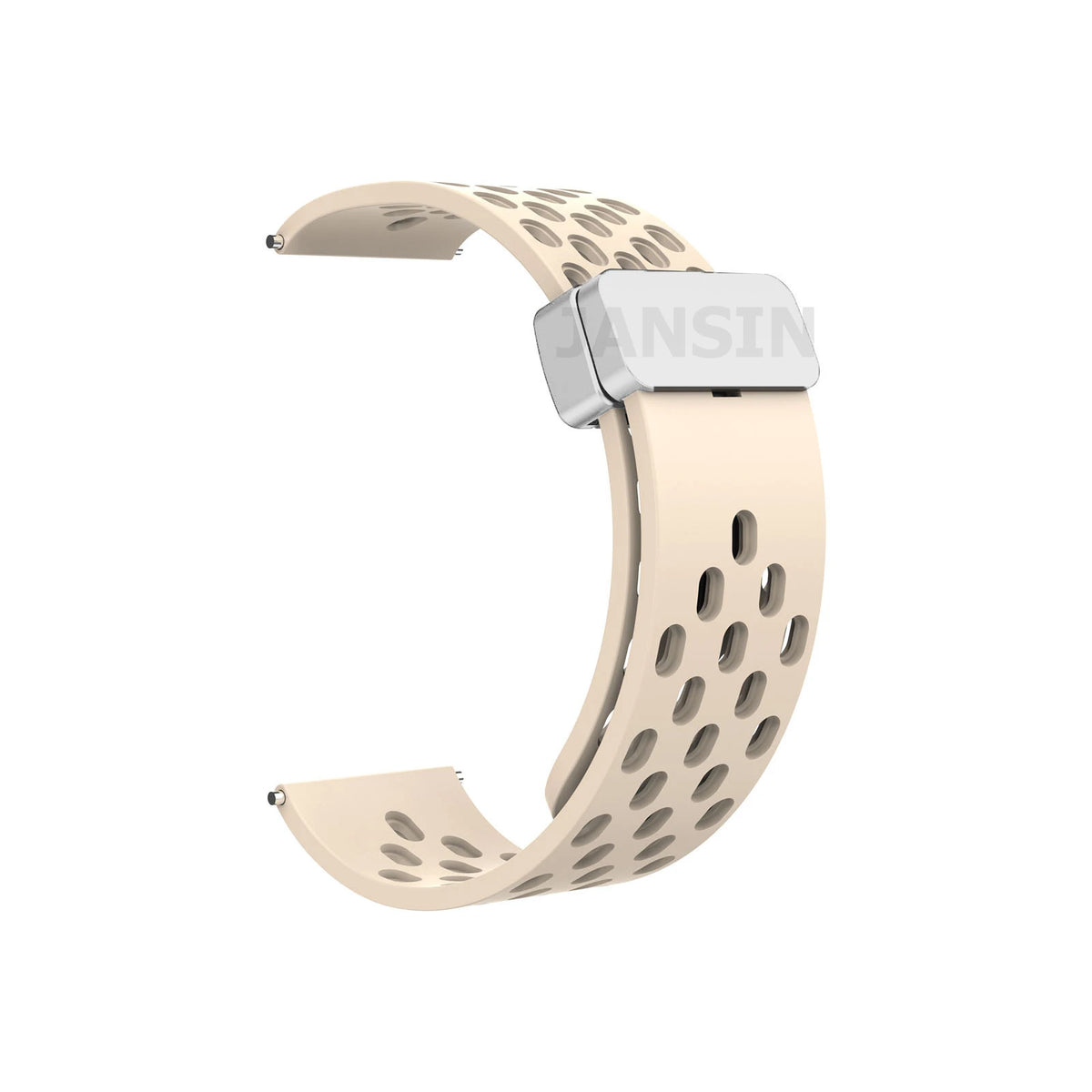 COROS Perforated Silicone Band with Magnetic Clasp – Starlight / Silver Clasp