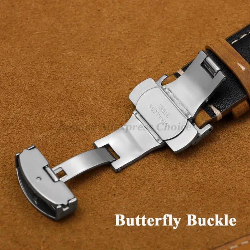 Garmin Calfskin Butterfly Clasp Band — butterfly clasp close-up