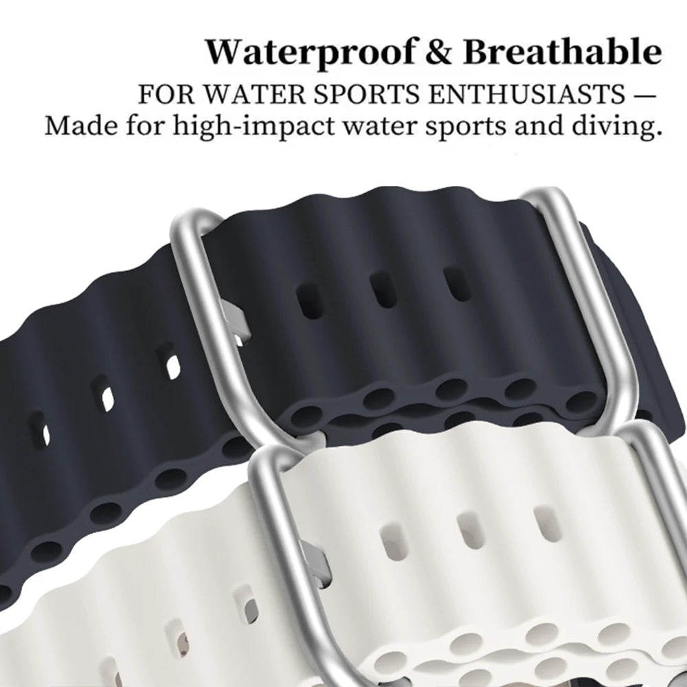 Ribbed silicone strap showing hollow channels