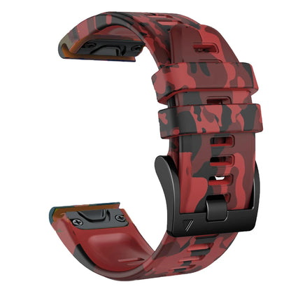 Red Camo Garmin QuickFit 22/26mm Silicone Band, Camo and Solid Colors