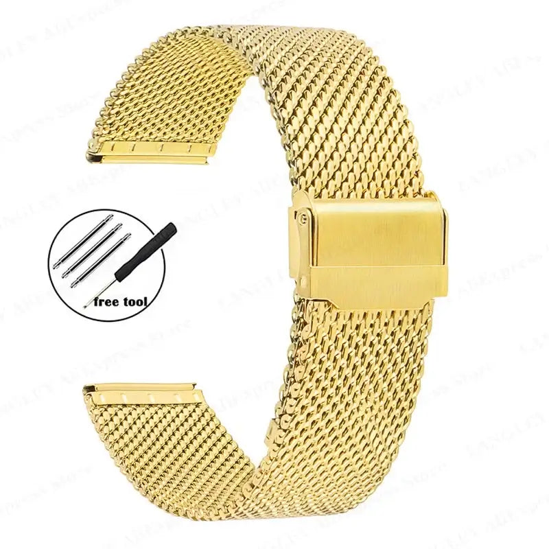 TicWatch Milanese Mesh Band with Adjustable Clasp - Gold