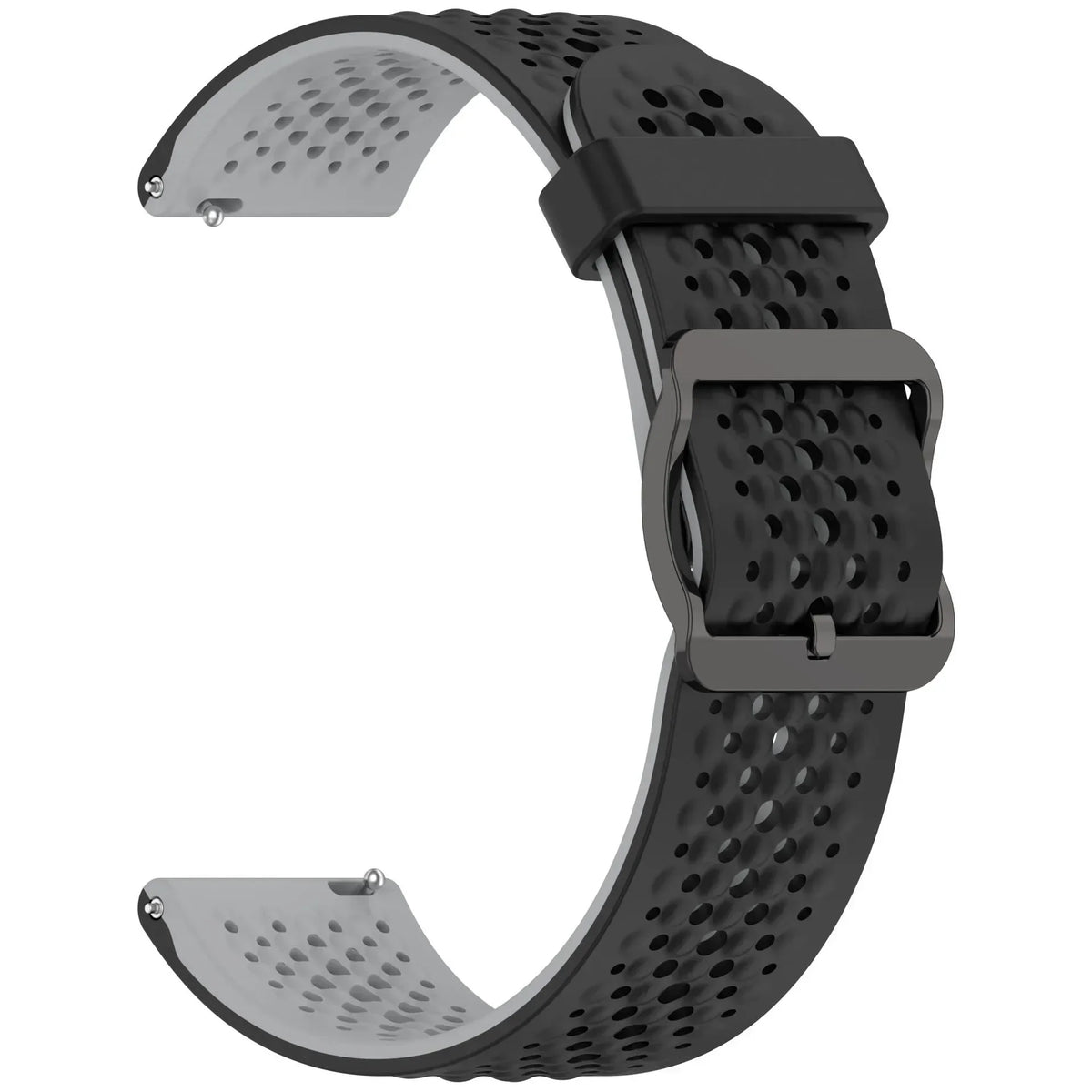 Perforated Silicone Buckle Band for Polar – Black / Gray