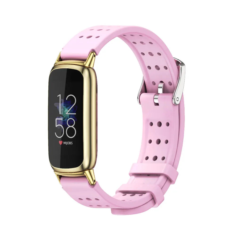Pink / Gold Fitbit Luxe Mesh or Perforated Sport Band