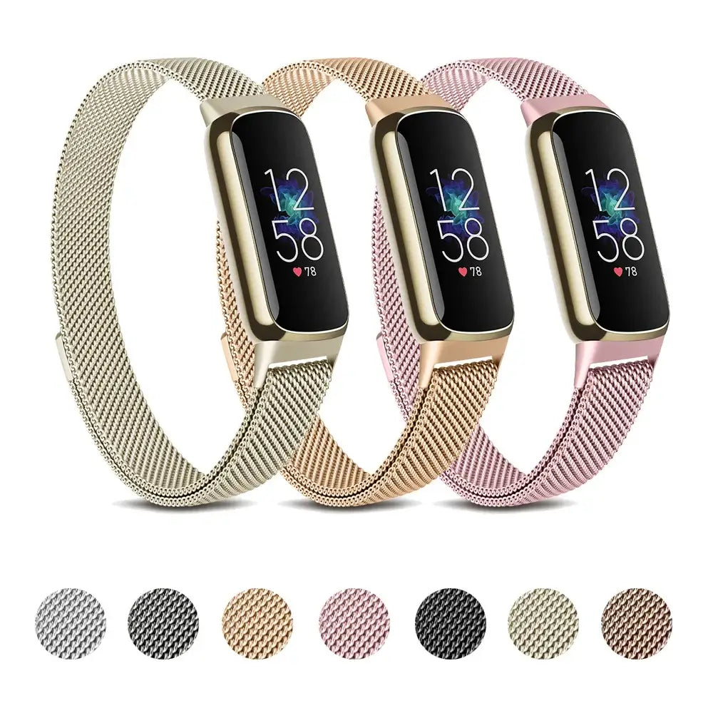 Fitbit Luxe Magnetic Stainless Steel Mesh Band - Mesh finish options and swatches