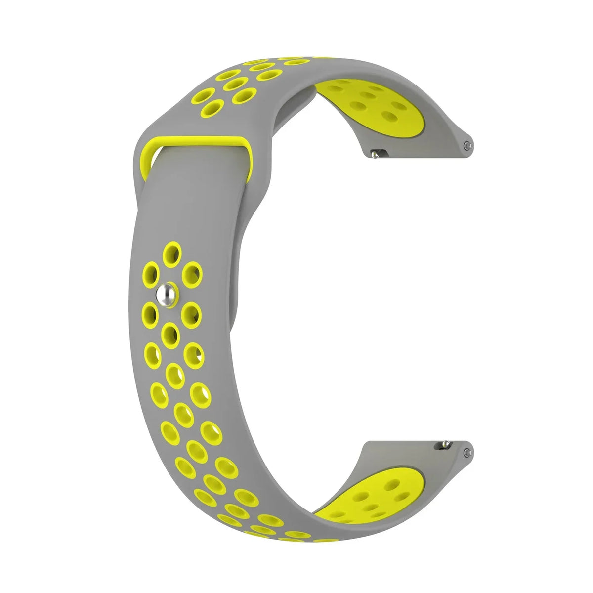 Motorola Moto Perforated Silicone Pin-and-Tuck Band — Gray / Lime Yellow