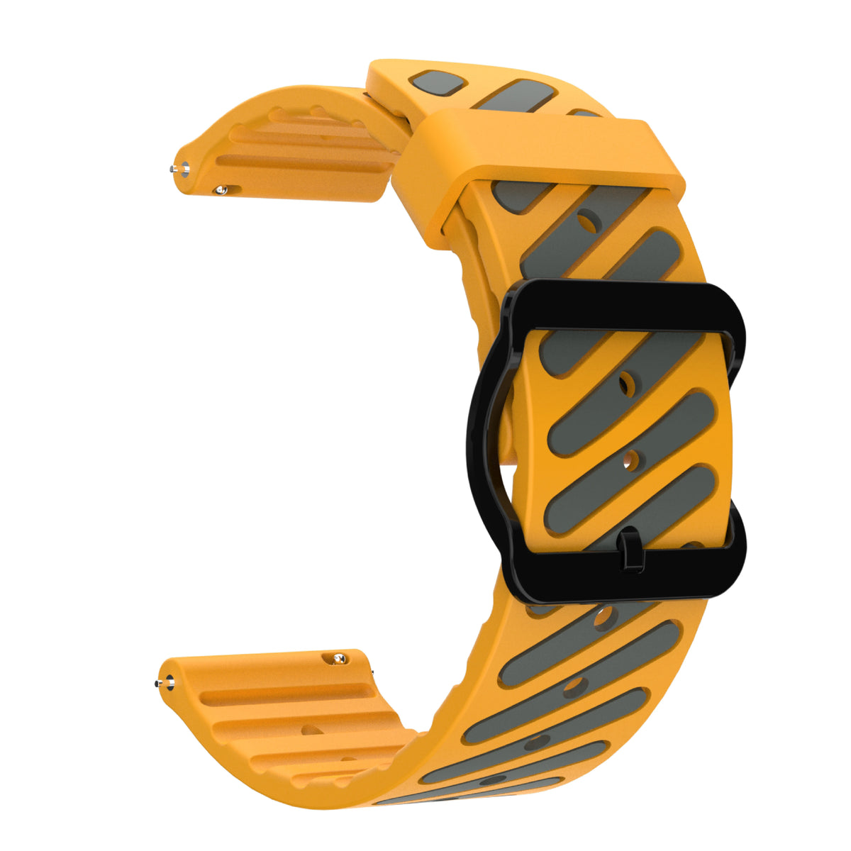 Yellow / Gray Garmin 22mm Quick Release Two-Tone Silicone Band