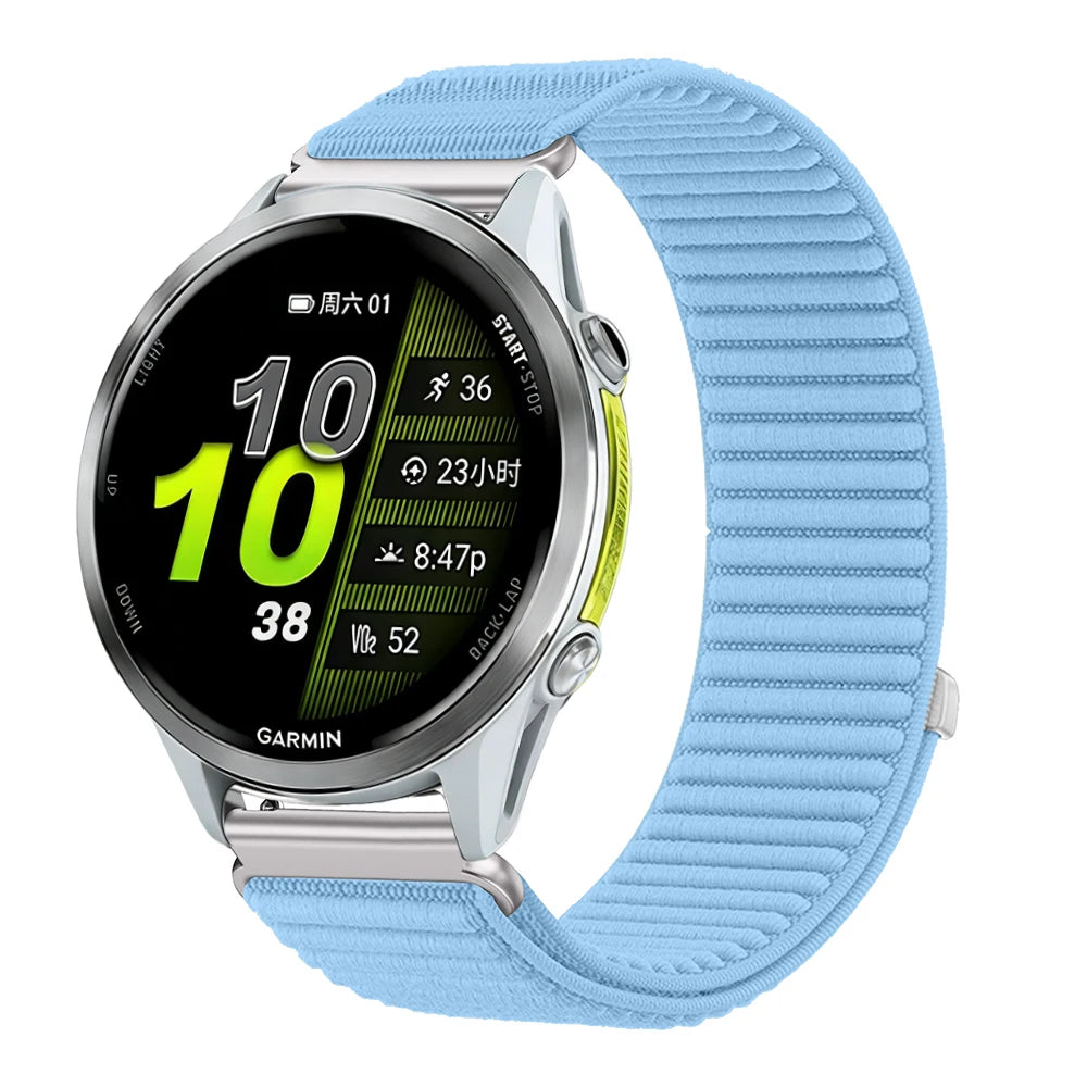 Polar Ribbed Nylon Sport Loop Watch Band — Light Blue