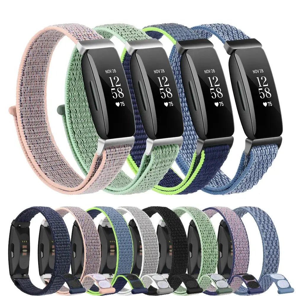 Fitbit Inspire 1/2/HR Nylon Hook-and-Loop Band - Nylon sport loop color options