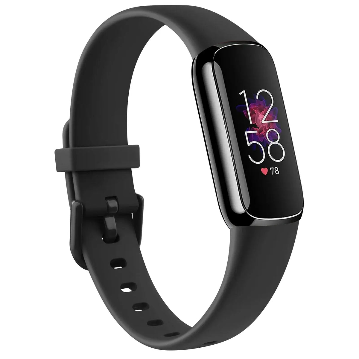 Fitbit Luxe Silicone Band with Solid & Glitter Finishes - Black