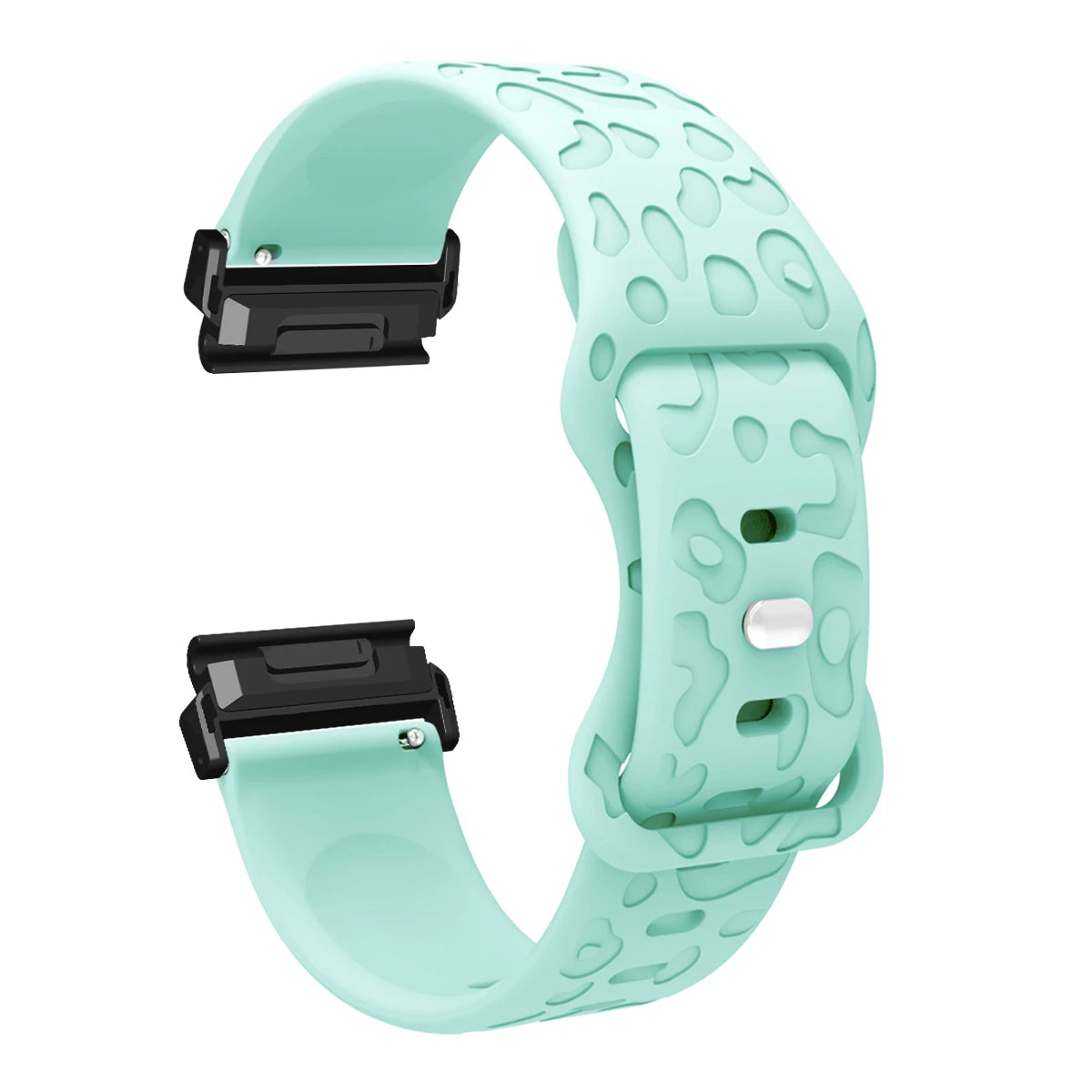 Light Green Garmin QuickFit 22/26mm Embossed Silicone Band with Tuck Closure