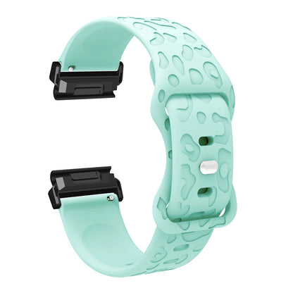 Light Green Garmin QuickFit 22/26mm Embossed Silicone Band with Tuck Closure