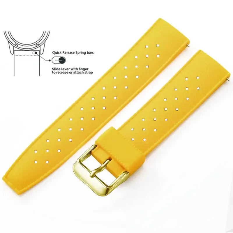 Tropic Silicone Band for Amazfit – Yellow / Gold Buckle (Option 3)