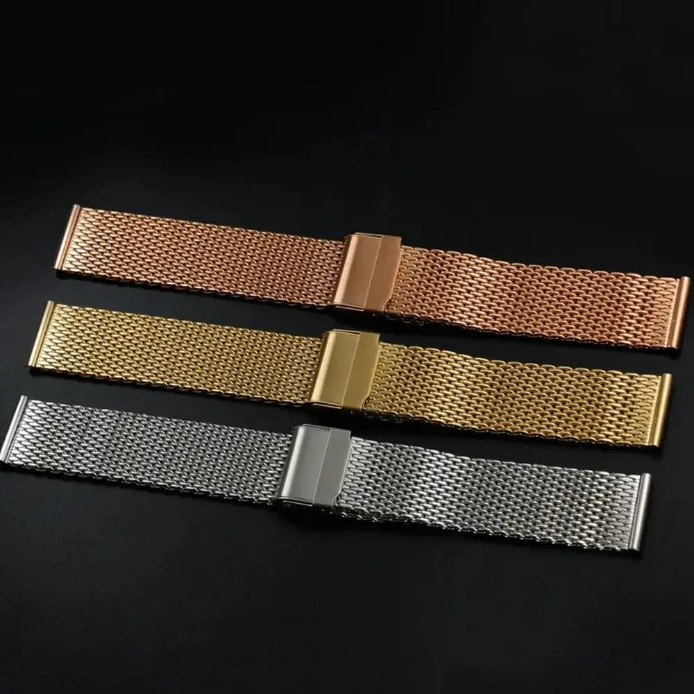 Gold-tone, rose gold-tone and silver mesh bands