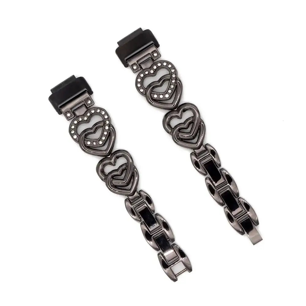 Fitbit Inspire 3 Stainless Steel Heart-Link Band - Black