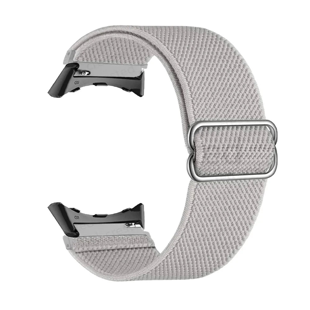 Grey Google Pixel Watch 5, 4 and 3 41mm Elastic Nylon Band, 31 Patterns