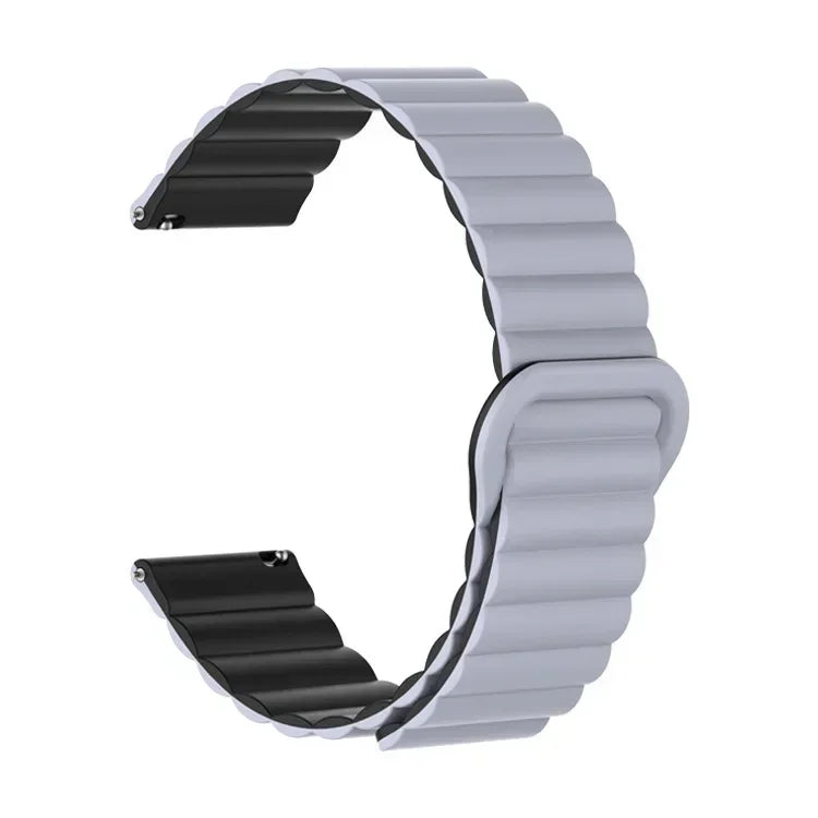 COROS Ribbed Magnetic Silicone Loop Watch Band - Ash Gray / Black