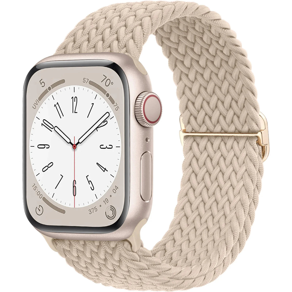 Stretch Braided Nylon Apple Watch Loop with Slider in Sand