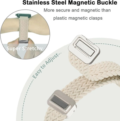 Garmin Lily 2 Braided Nylon Magnetic Band — magnetic clasp close-up