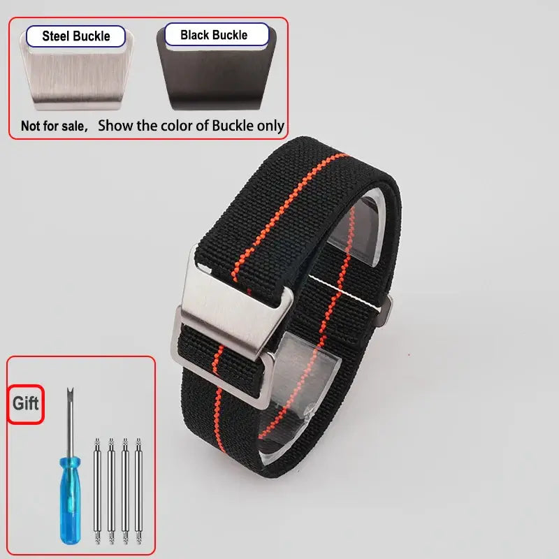 Amazfit Elastic Nylon Parachute Watch Band - Black / Orange