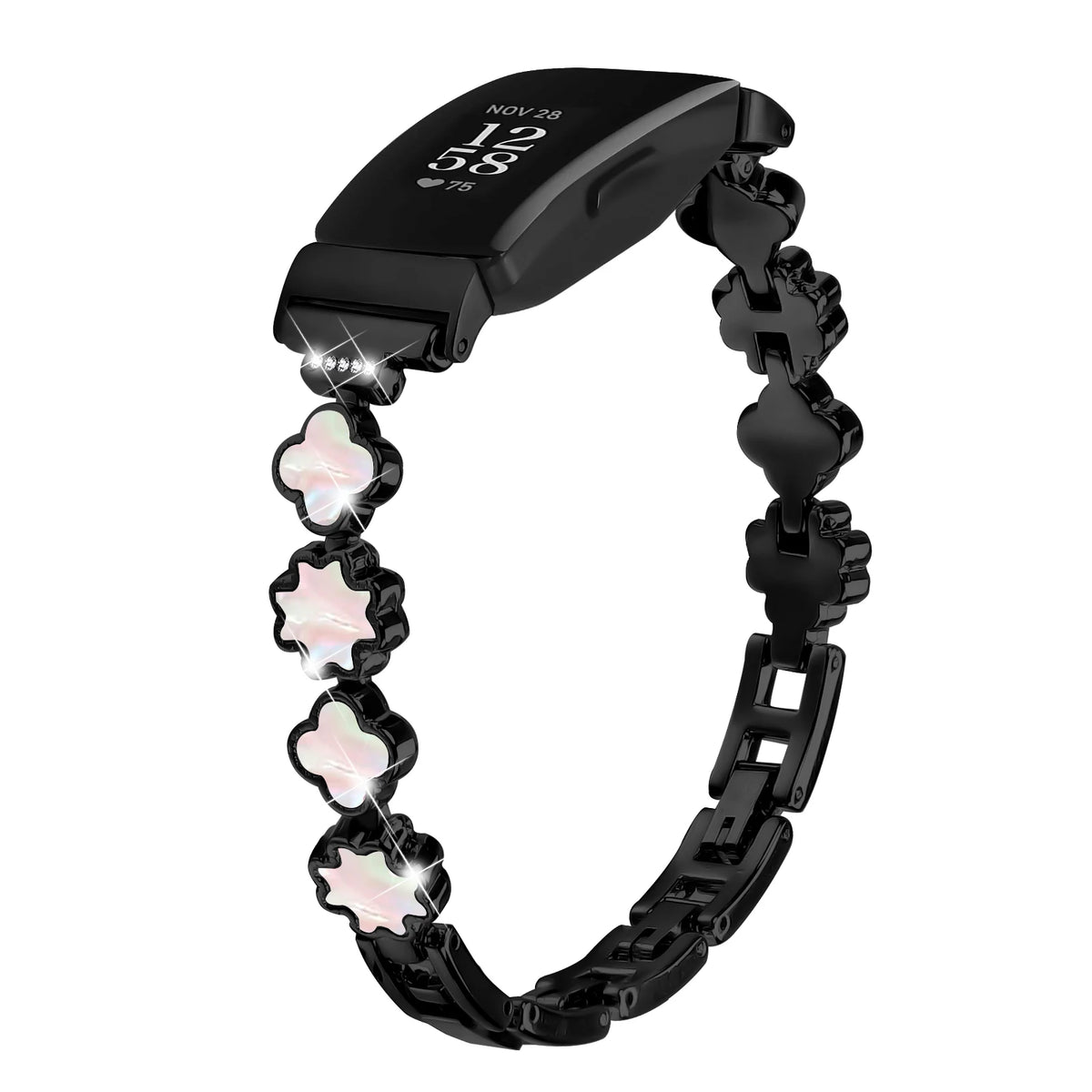 Black / Iridescent Fitbit Inspire 2, Inspire HR and Ace 3 Clover Link Bracelet Band