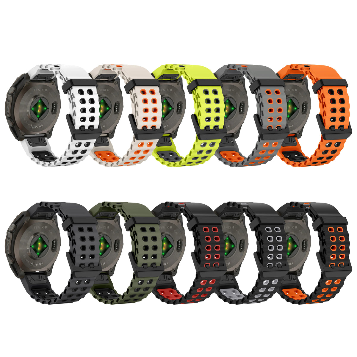 Garmin QuickFit 22/26mm Two-Tone Silicone Running Band — material detail