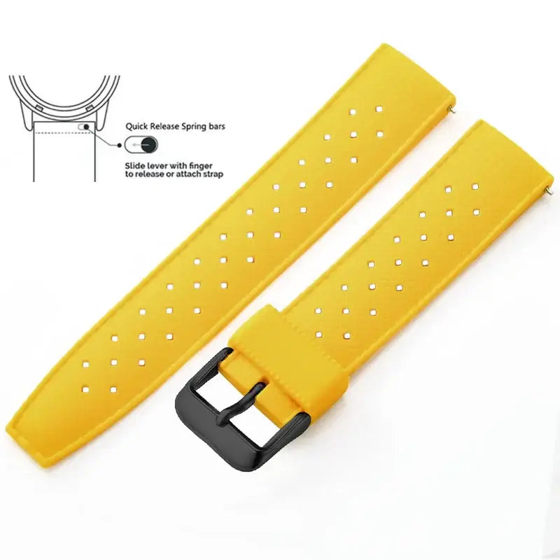 Tropic Silicone Band for Amazfit – Yellow / Black Buckle (Option 4)