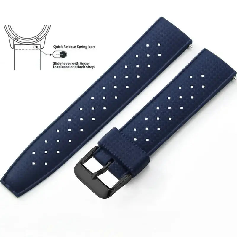 Tropic Silicone Band for Amazfit – Navy Blue / Black Buckle (Option 4)