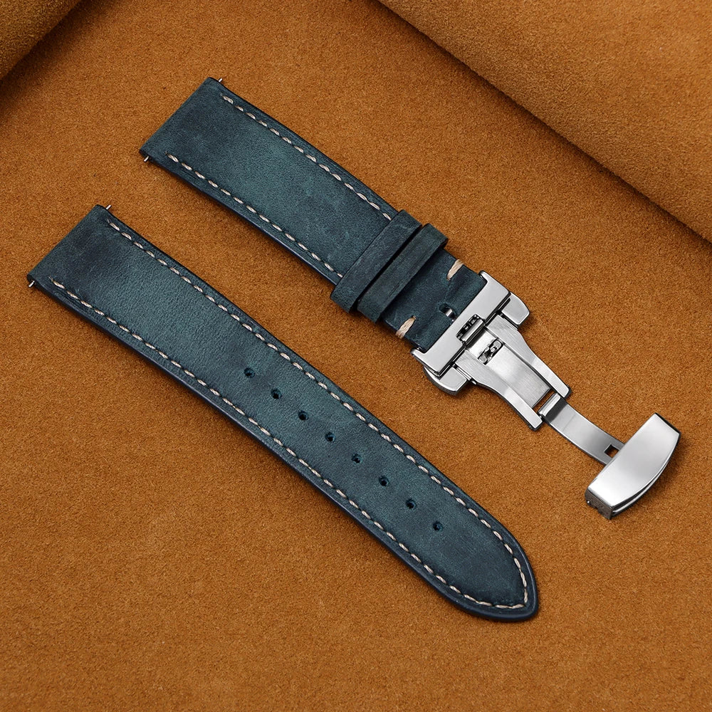 Garmin Calfskin Butterfly Clasp Band in Blue
