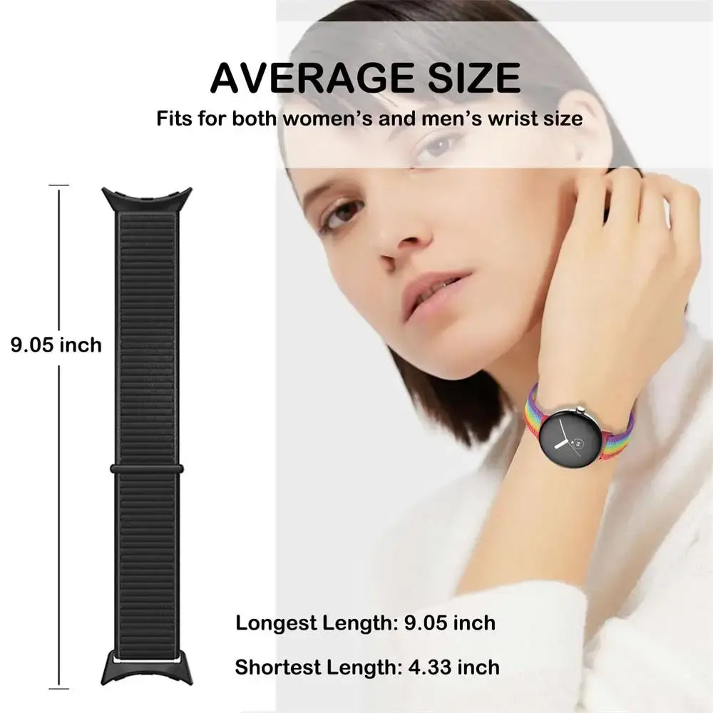 Fabric Pixel Watch loop strap length diagram