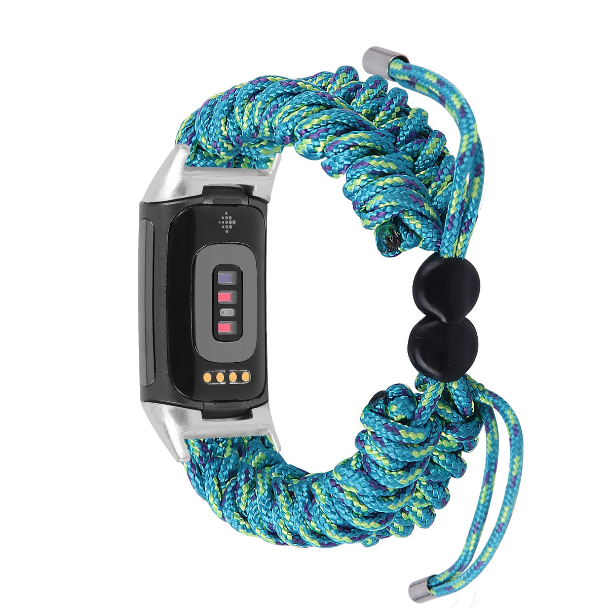 Blue / Green Fitbit Charge 6, 5, 4, 3 and 2 Braided Rope Band, Adjustable