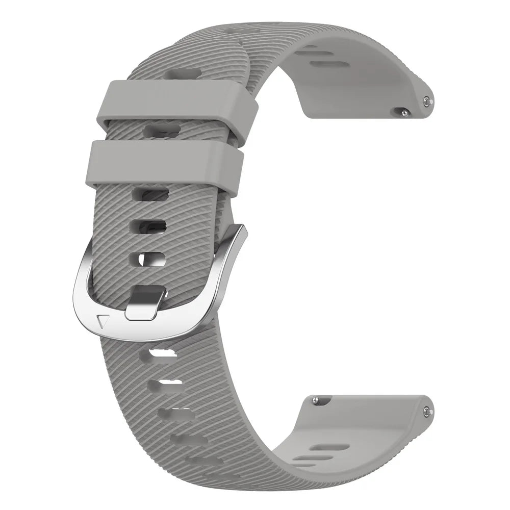 OnePlus Smartwatch Silicone Band Sports Strap Replacement Bracelet in grey fabric with buckle.