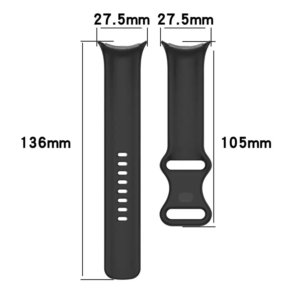 Silicone Pixel Watch band dimensions and fastening layout