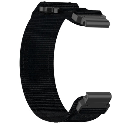 Black Garmin QuickFit 20/22/26mm Braided Nylon Hook-and-Loop Band