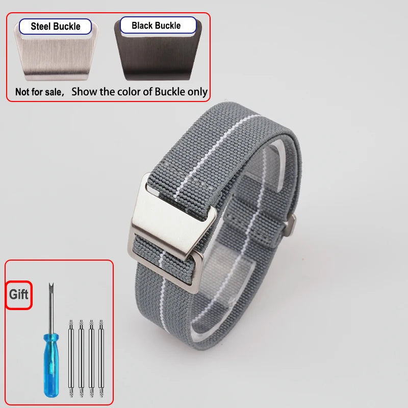 COROS Elastic Nylon Parachute Watch Band - Gray / White