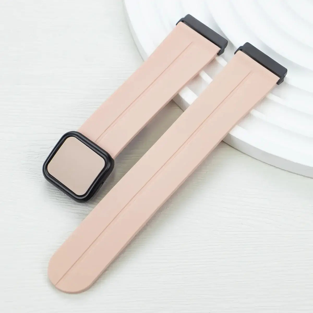 Fitbit Versa & Sense Square-Clasp Magnetic Silicone Band - Blush