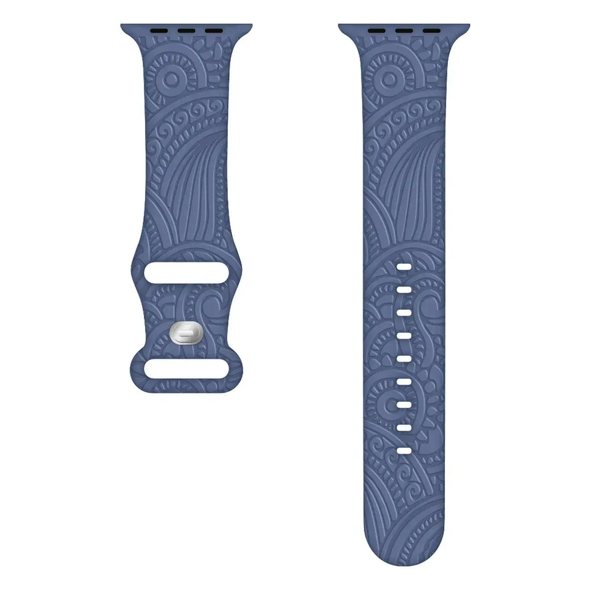 Slate Blue Ornamental silicone Apple Watch band