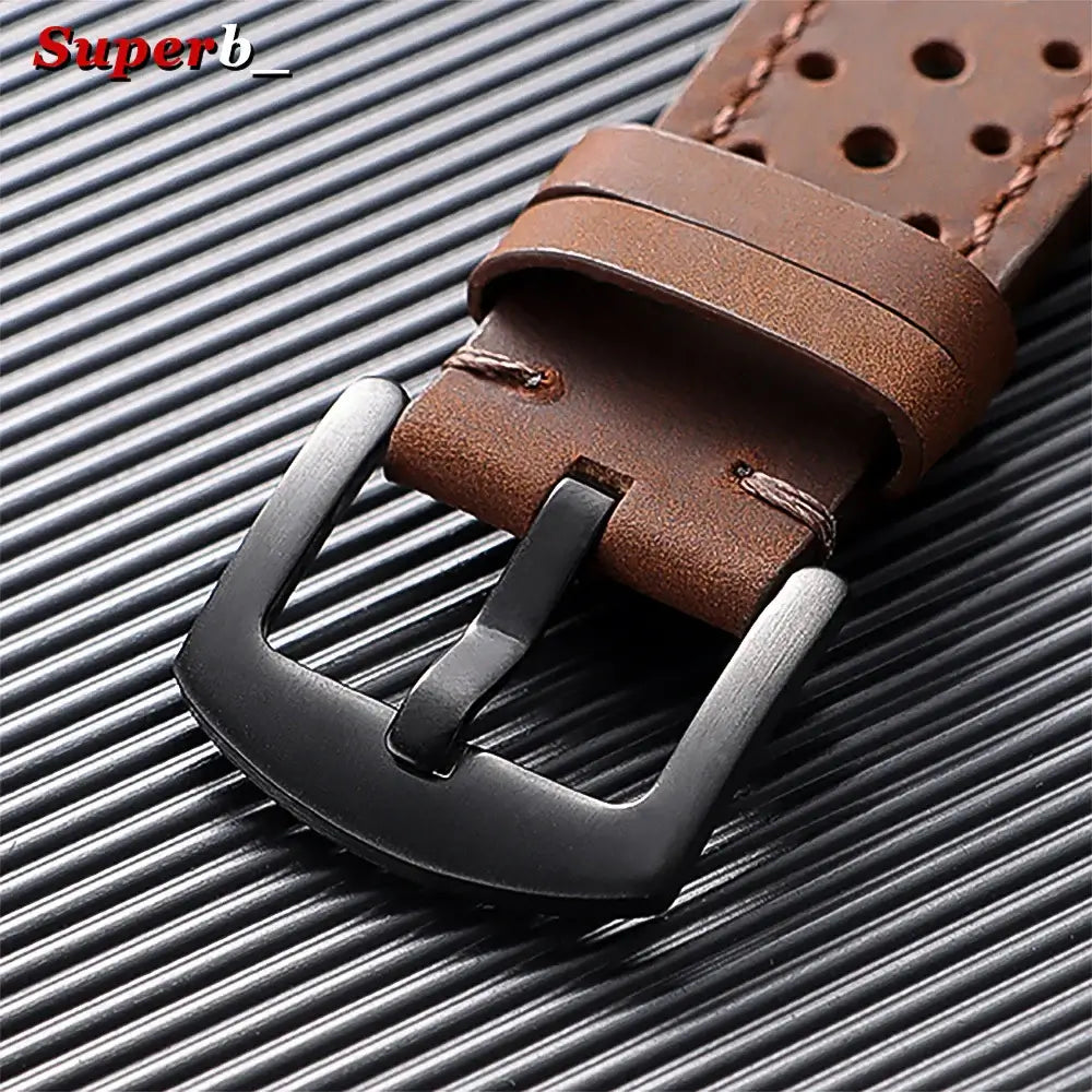 Black buckle close-up — BandsCo Straps