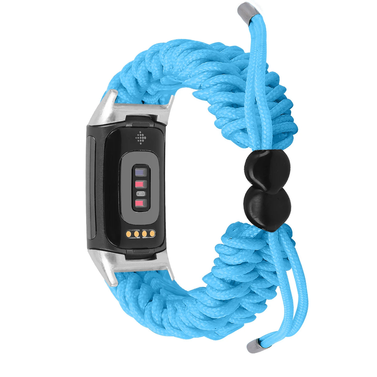 Blue Fitbit Charge 6, 5, 4, 3 and 2 Braided Rope Band, Adjustable