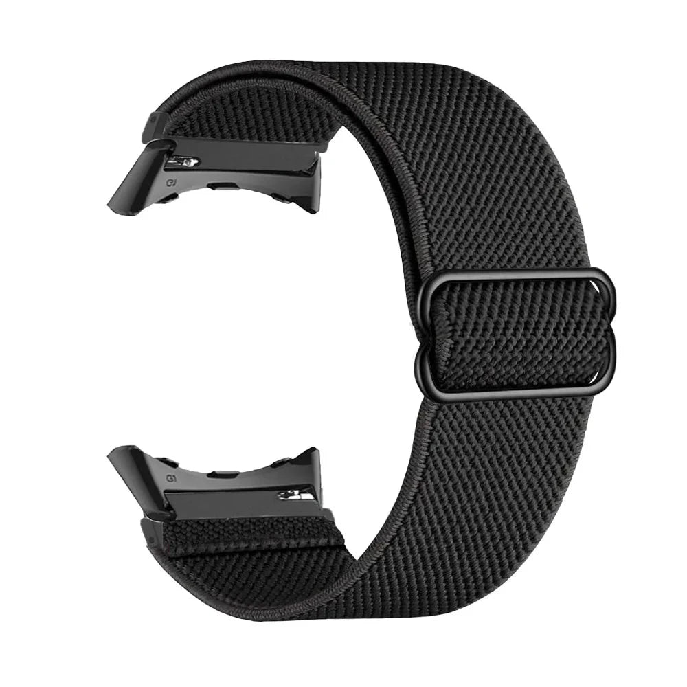 Black Google Pixel Watch 5, 4 and 3 41mm Elastic Nylon Band, 31 Patterns