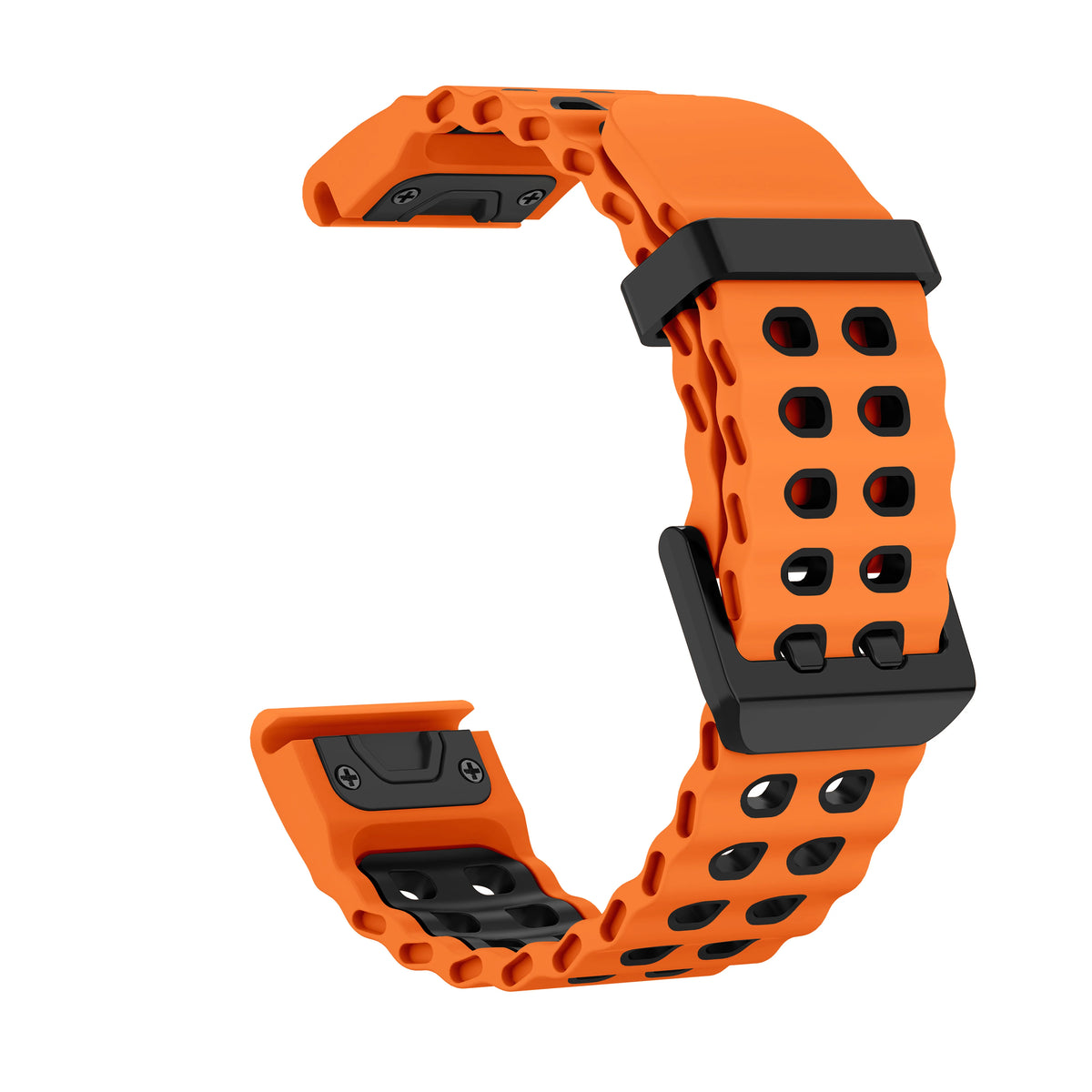 Orange / Black Garmin QuickFit 22/26mm Two-Tone Silicone Running Band
