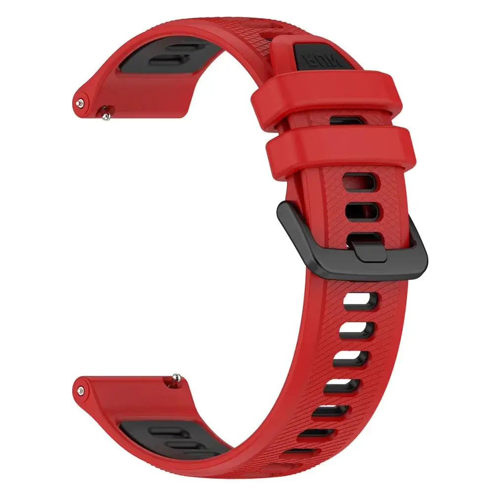 Amazfit Textured Silicone Band with Color and Buckle Options — Red / Black