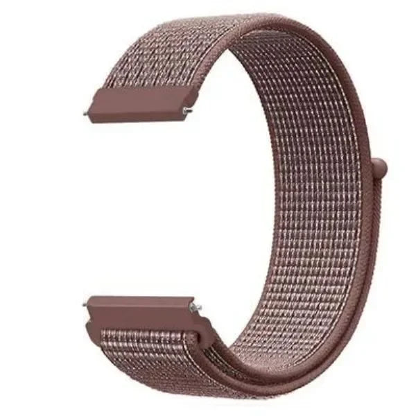 OnePlus Smartwatch Nylon Loop Band - Adjustable Velcro Sport Watch Strap in brown, showcasing its soft and adaptable design.