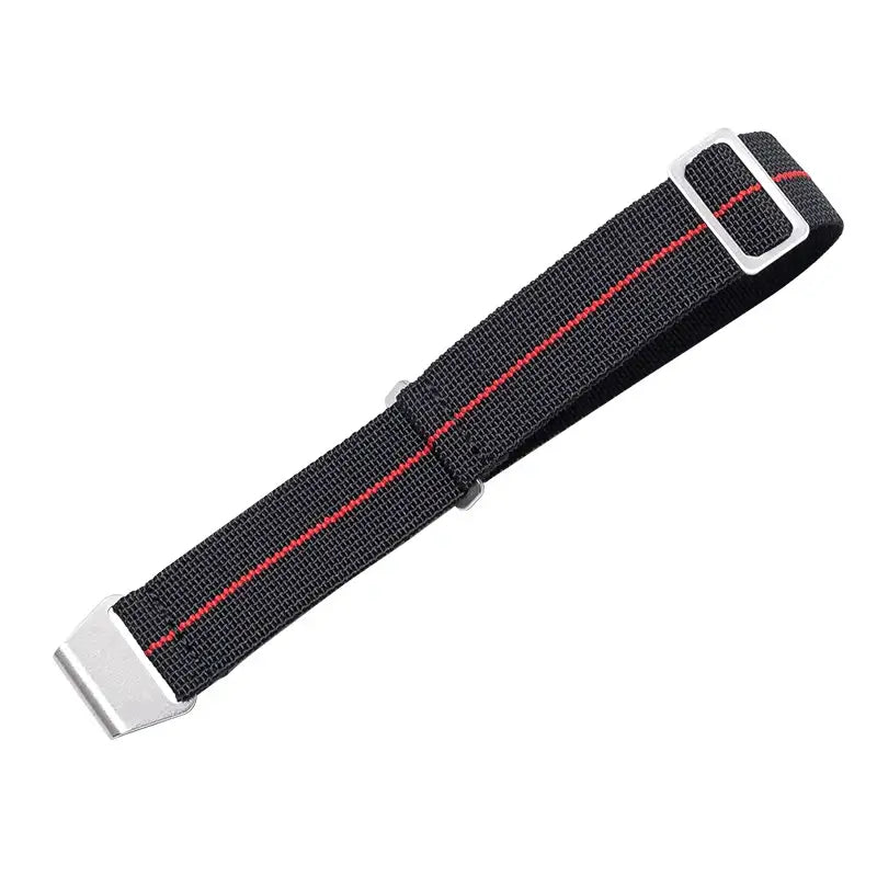 Amazfit Elastic Nylon Parachute Watch Band - Black and red adjustable strap