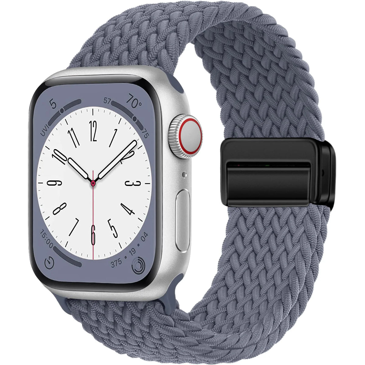 Braided Nylon Apple Watch Band with Magnetic Clasp in Slate Gray