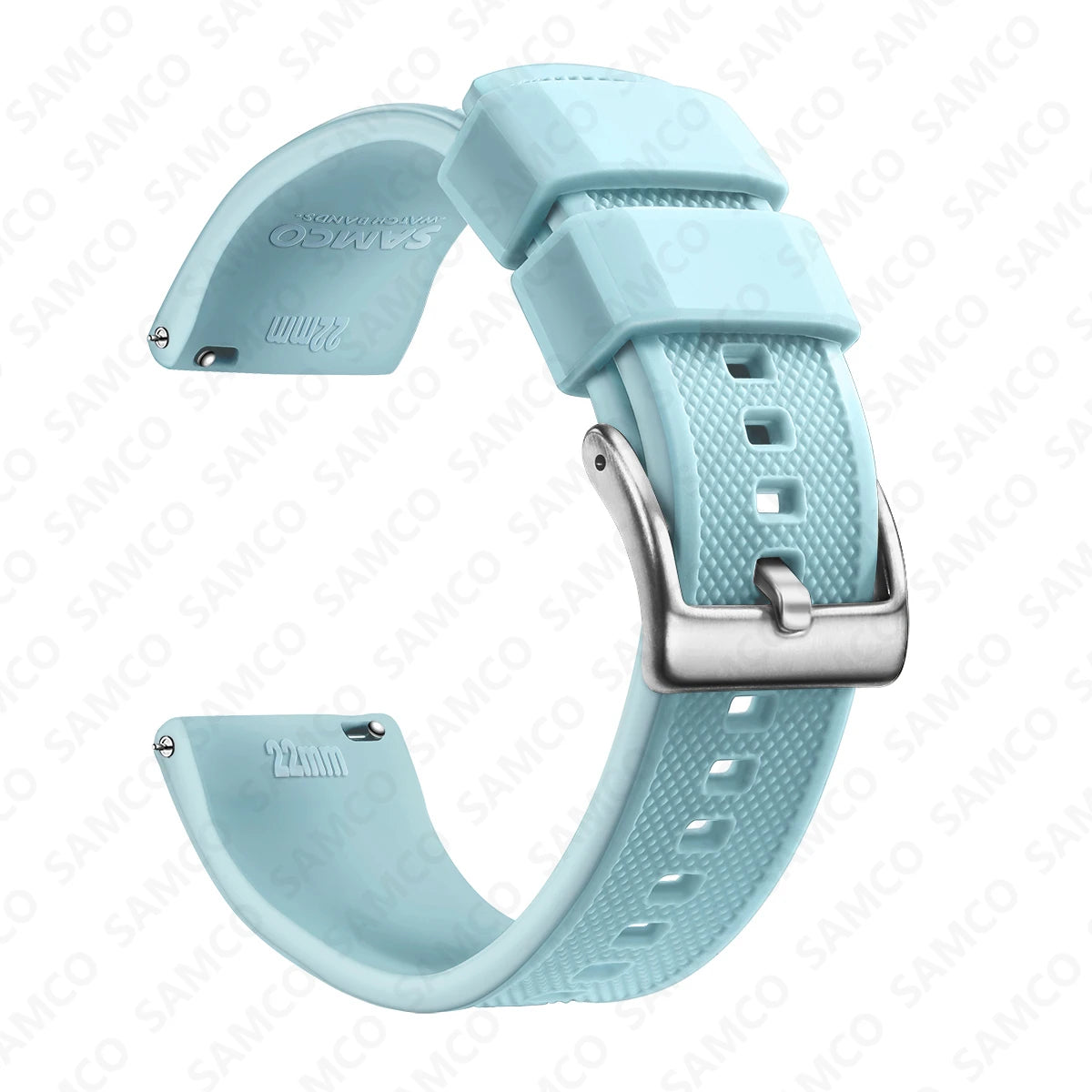 Motorola Moto Textured Silicone Band with Buckle Choices — Powder Blue / Silver Buckle