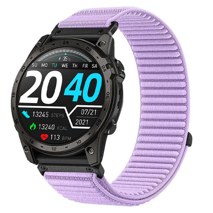 Purple Garmin QuickFit 20/22/26mm Elastic Woven Nylon Hook-and-Loop Band