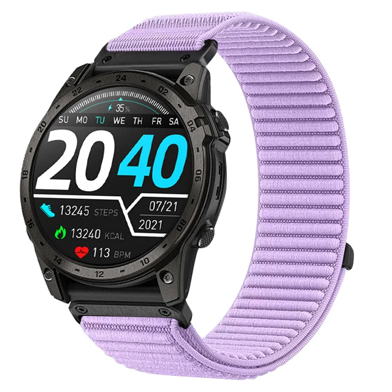 Purple Garmin QuickFit 20/22/26mm Elastic Woven Nylon Hook-and-Loop Band
