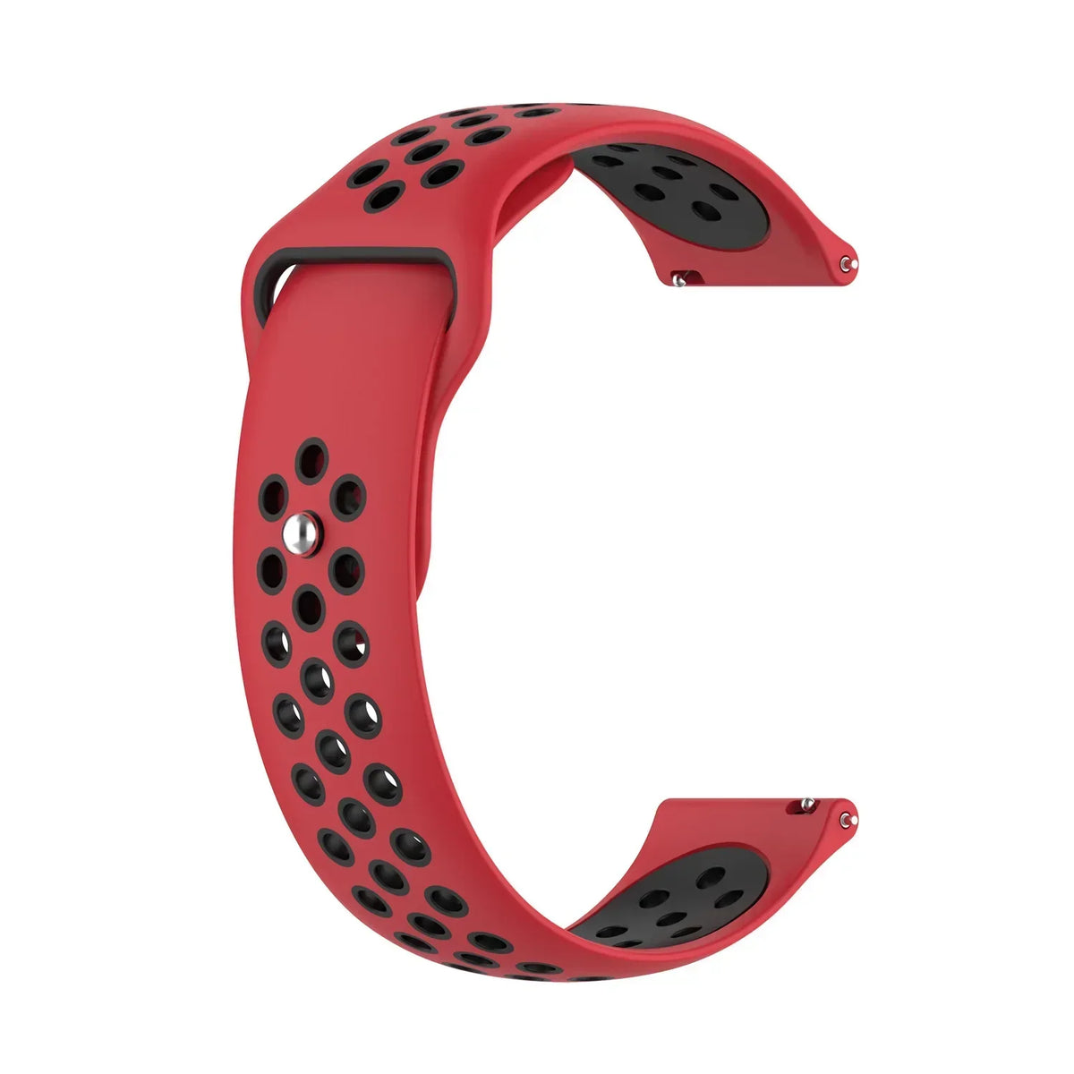 Polar Perforated Silicone Pin-and-Tuck Band — Red / Black
